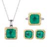 Jewelry Copper Bottom Gold-Plated Simulation Red Corundum Emerald Princess Square Set Main Stone 10 * 10-8 * 8