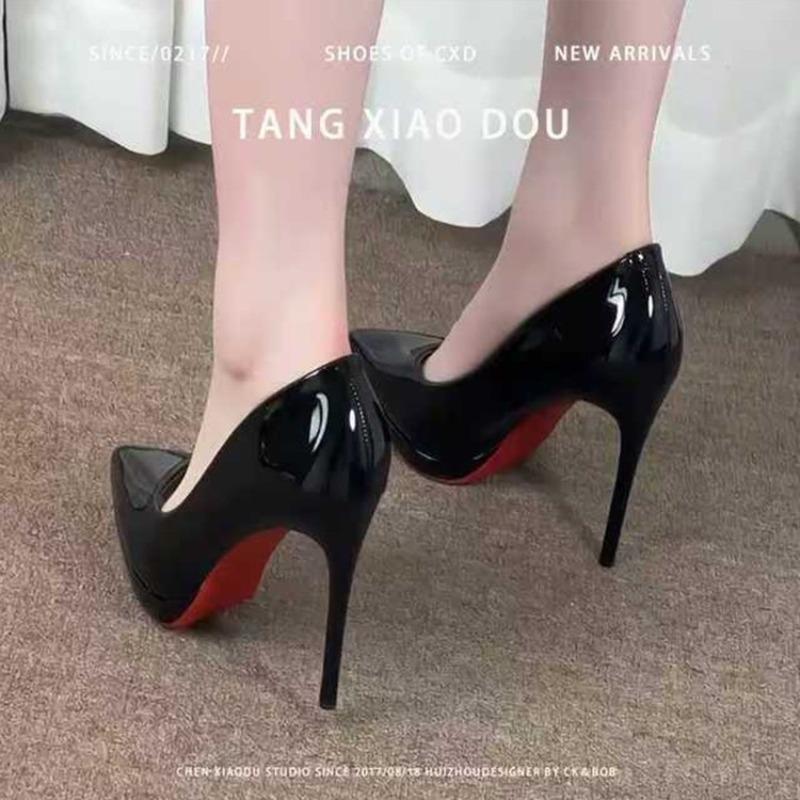 

Мода 2025 Лето Новая Классика Женские Туфли на Высоком Каблуке Сексуальный Острый Носок Слипоны Тонкий Каблук Лодочки для Модного Платья Вечеринка Женская Обувь 36