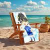 1pc Soccer Player Illustration Cartoon Quick Dry Microfiber Bath Towel for Swimming Surfing Camping Unisex Holiday. SJT7201137