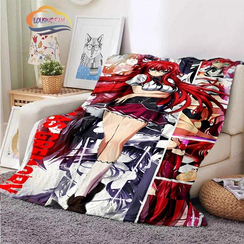 3D tištěná střední škola DxD plyšová deka Módní Flanel Fleece Sexy animace Dárek pro holčičku Sofa Nap Travel