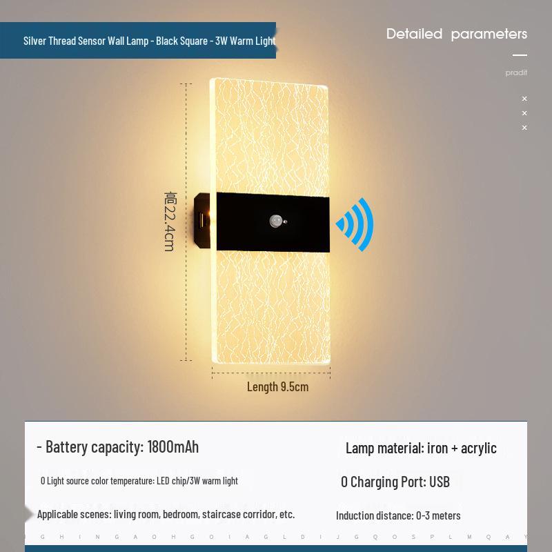 

Acrylic Motion-Sensor Bedside Night Light | Magnetic, Cordless Wall Lamp