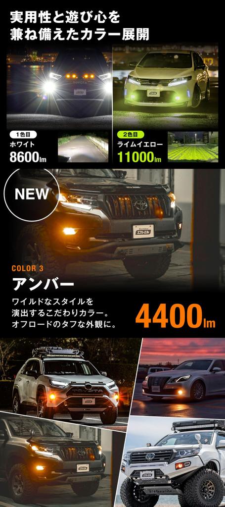 HB4 LED Fog Memory Lime Vehicle Inspection Compliant fcl. Lights, 3-Color Switching, Function, 12V, White, Yellow, Yellow, Amber,