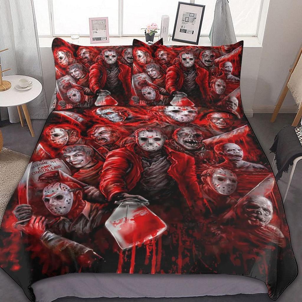 Horror Soft Comfortable Bedding Three-Piece Quilt Cover