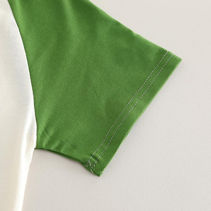 Boys' 2-Piece Cotton Set - Cartoon Animal Print Short Sleeved T-shirt + Matching Shorts - High-Quality Cute Baby Clothes -S-XXL