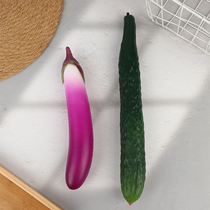 Artificial Fake Vegetables Lifelike Aubergine Cucumber Simulation Home Table Centerpiece Props for Studio Photography Display