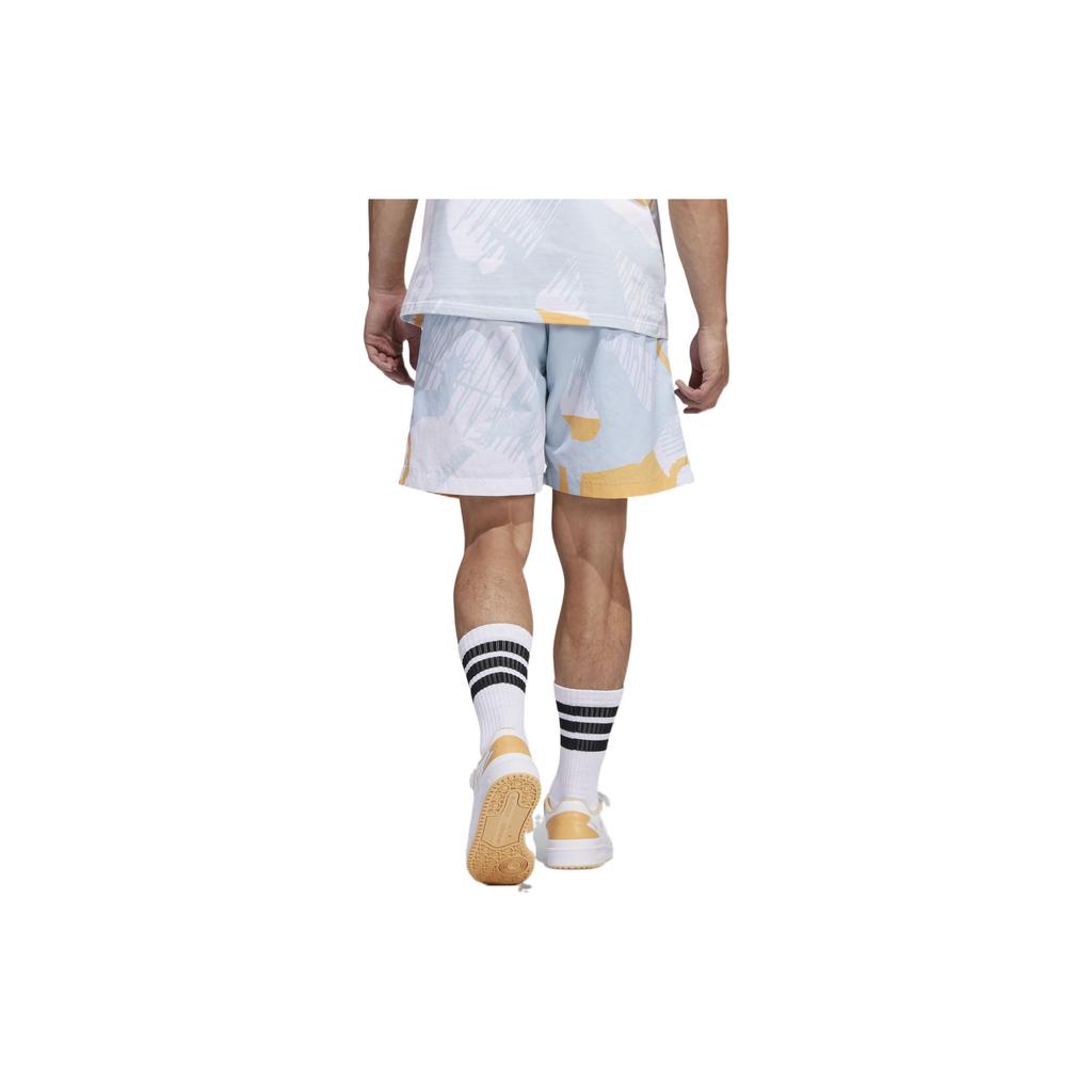 Adidas Originals Abstract Pattern Print Straight Shorts FW22 Men Bottoms Blue HC2133