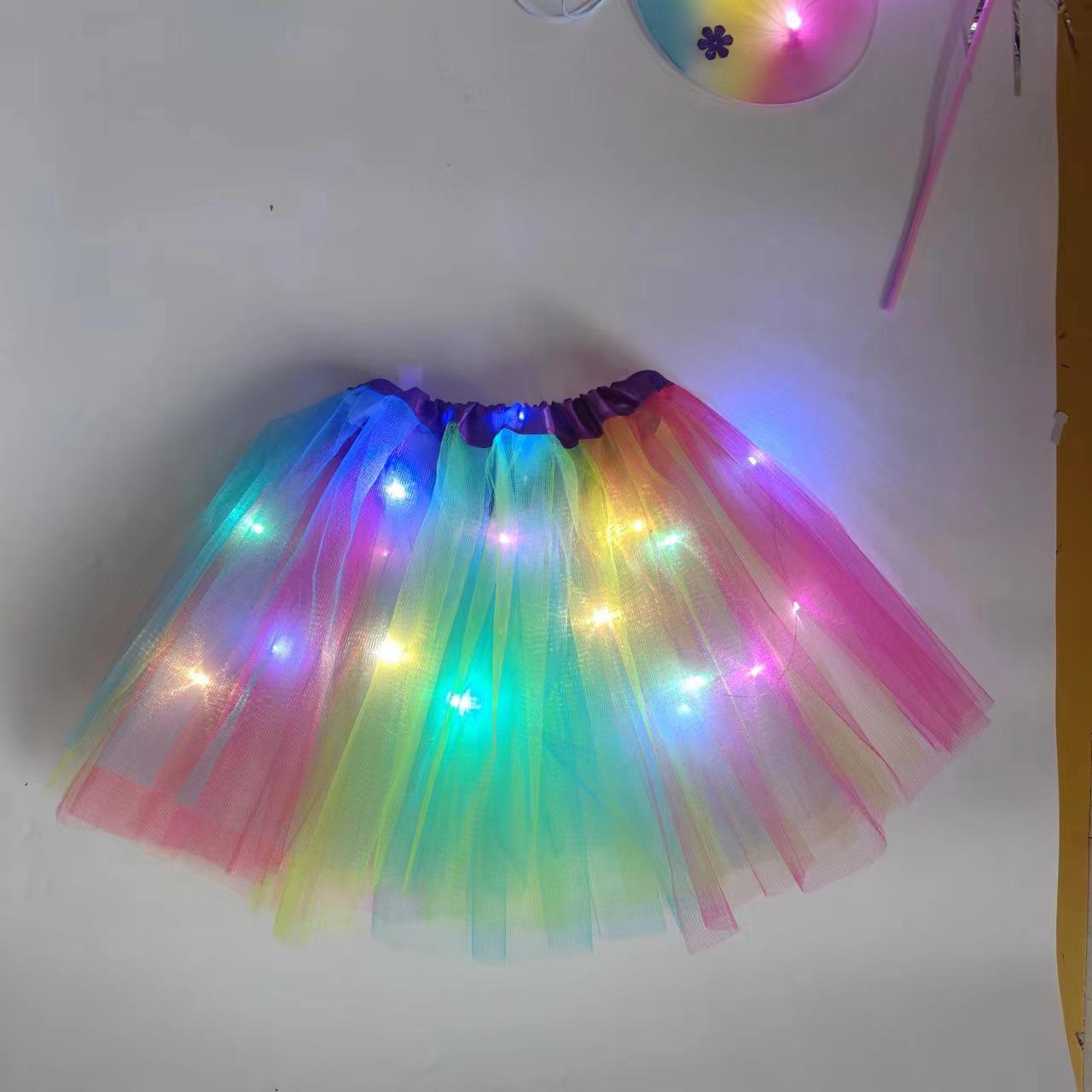 

Светодиодная светящаяся юбка-пачка в европейском и американском стиле - Взрослая сетчатая пышная юбка до половины тела