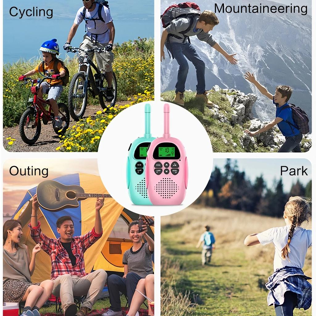 Rechargeable Walkie Talkies for Kids 2 Pack 22 Channels 3KM Range Toys Two Way Radio Children Gifts
