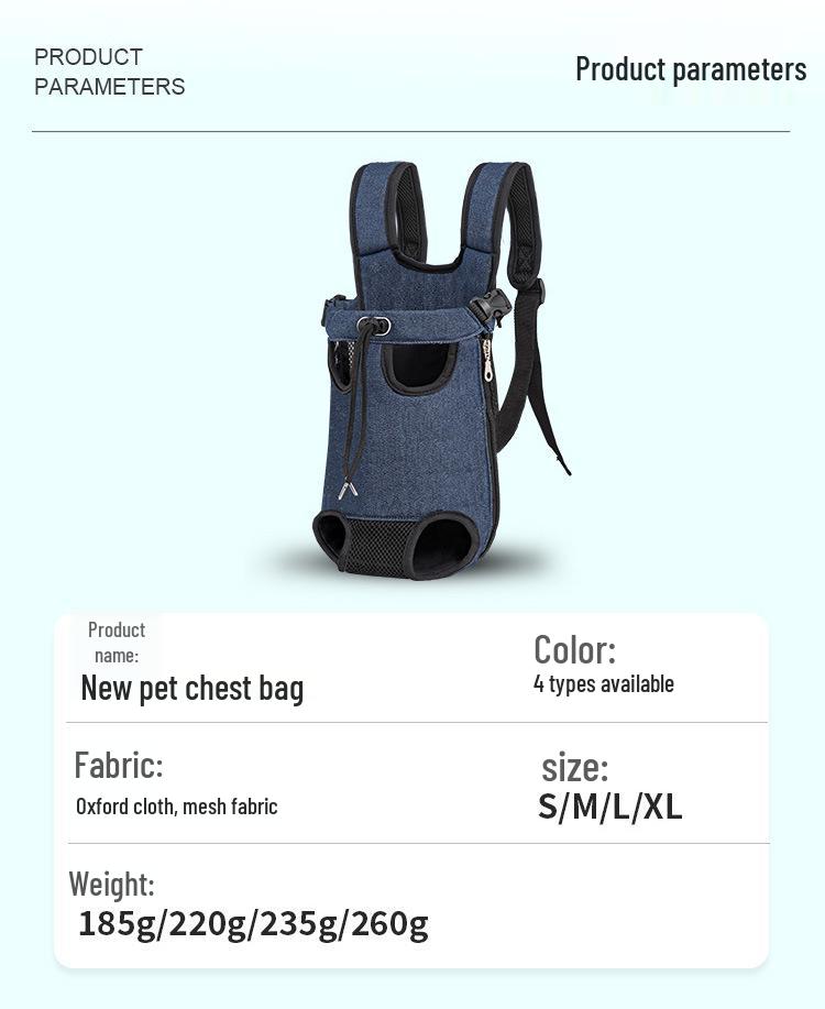 Portable Double Shoulder Pet Backpack - Oxford Cloth for Cats & Dogs