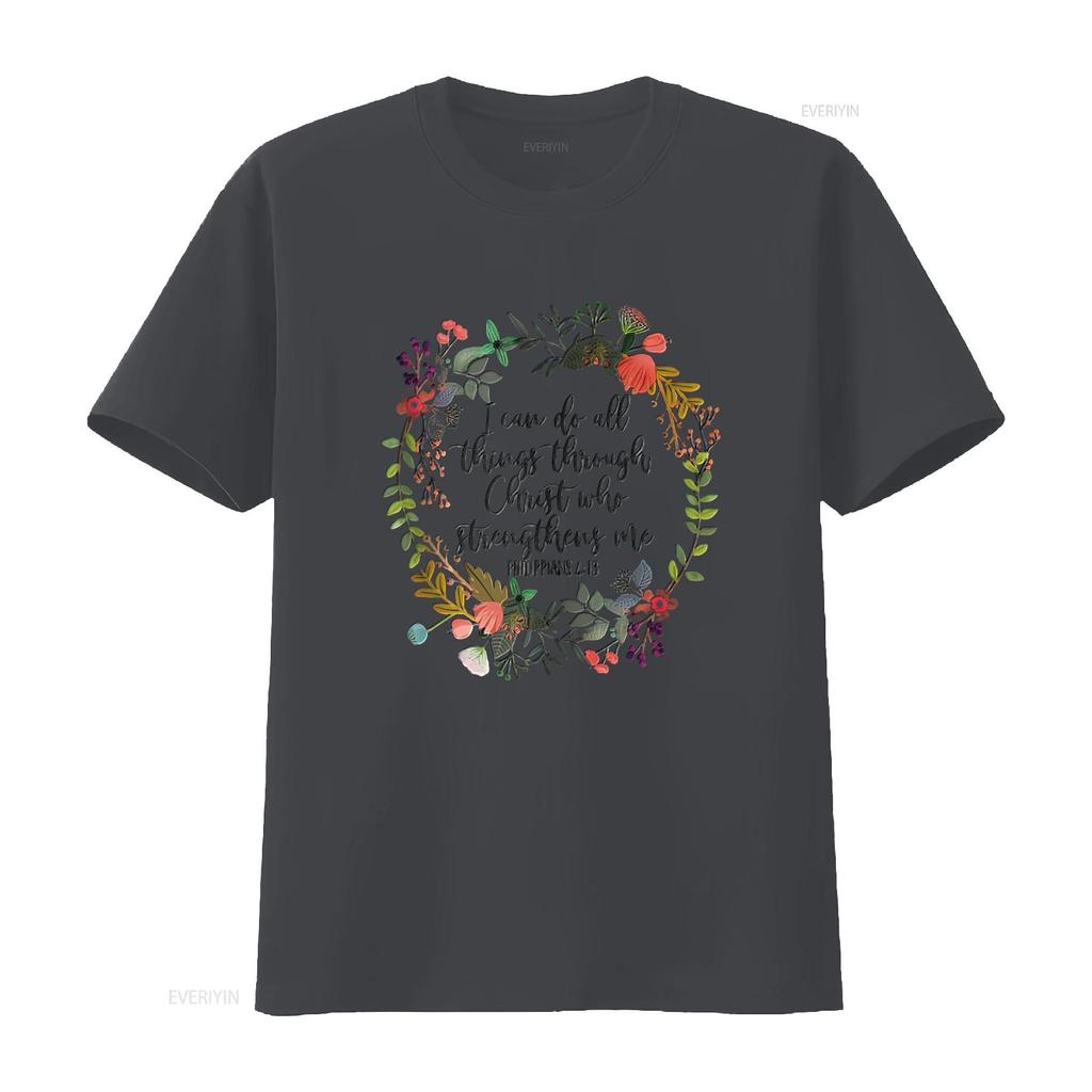 Womens Philippians 4 13 I Can Do All Things Through Christ T Shirt vintage Washed Soft Stretched Breathable designer clothes