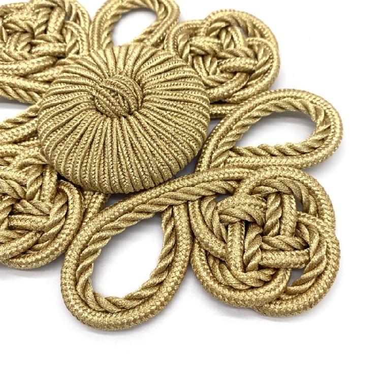 Elegant Handcraft Chinese Knot Buttons for Traditional Cheongsam Accessories Golden Buttons Fastener