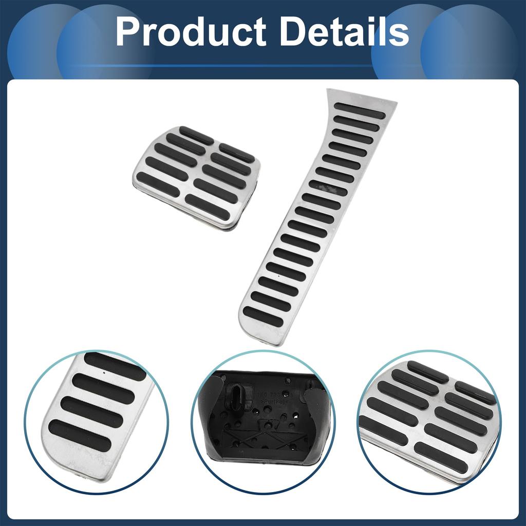 ABSOPRO 1 Set Auto Footrest Pedal Pedal Pads for Volkswagen Beetle Stainless Steel Silver Tone Covers/Footrest 2012-2019,