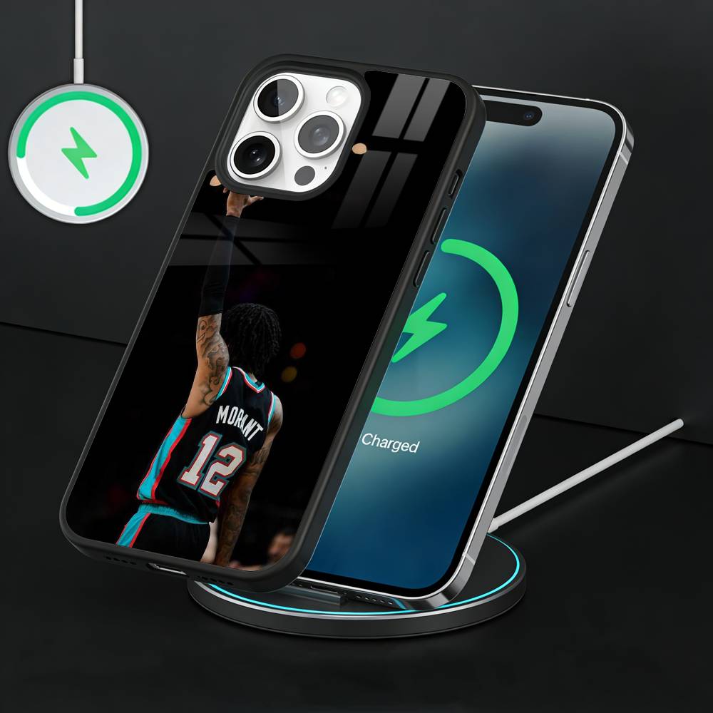Custodia per Telefono Basketball Ja M-Morant 12 Per iPhone17,16,15,14,13 Plus,Pro Max Magnetica Per Ricarica Wireless Magsafe