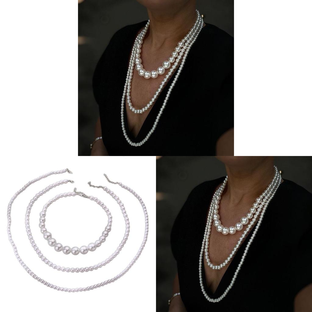 Punk Style Artificial Pearl Choker Necklace For Women With Alloy Pendant Spring