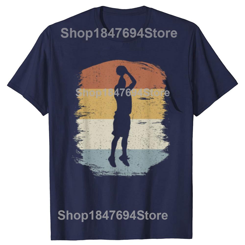 Funny Retro Basketball Jumpshot Baller Vintage T Shirt Streetwear Short Sleeve Birthday Gifts Summer Style T-shirt Mens Clothing