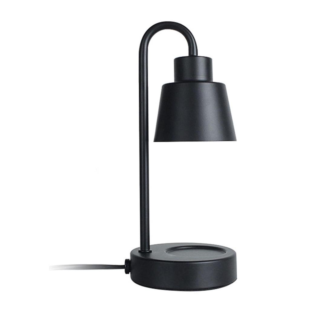 Lámpara de mesa con calentador de velas para decoración del hogar, dormitorio, color negro