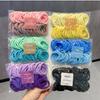 50Pieces Set of Dual Color Four Season High Elastic Seamless Hair Rope Simple and Durable Fashionable Leather Band Soft Knitt