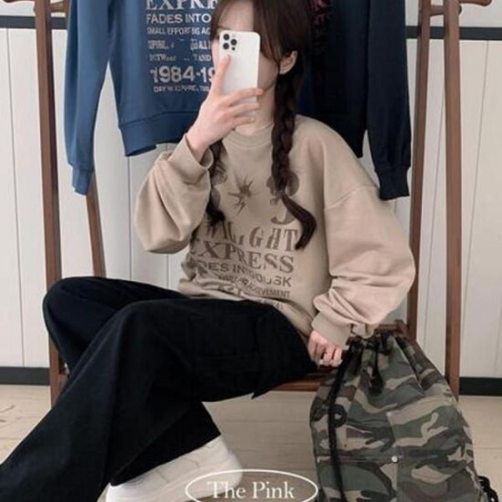The Pink Oversized Crack Print Sweatshirt