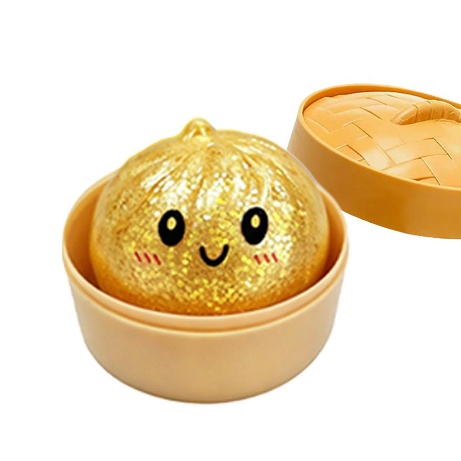 Mini Dumpling Squishies Dumpling Mystery Box Soft Squeeze Sensory Toy for Stress Relief Glitter Random Colors Stretchy Desk Toy
