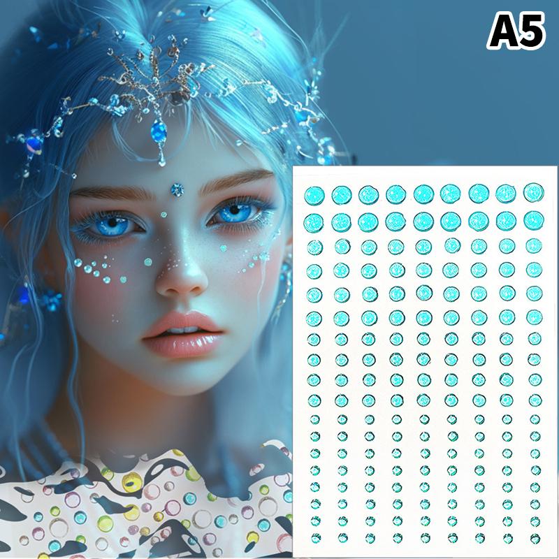 1 Sheet 162Pcs  Stickers  Jewels Stickers Self Adhesive Face Body Gem Stickers Diy Decorative Crafts