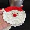 Sottobicchieri a Maglia di Babbo Natale 4 Pezzi Set di Sottotazza Resistenti al Calore Utilizzo per Stoviglie Stagionali Festive Decorazione Natalizia