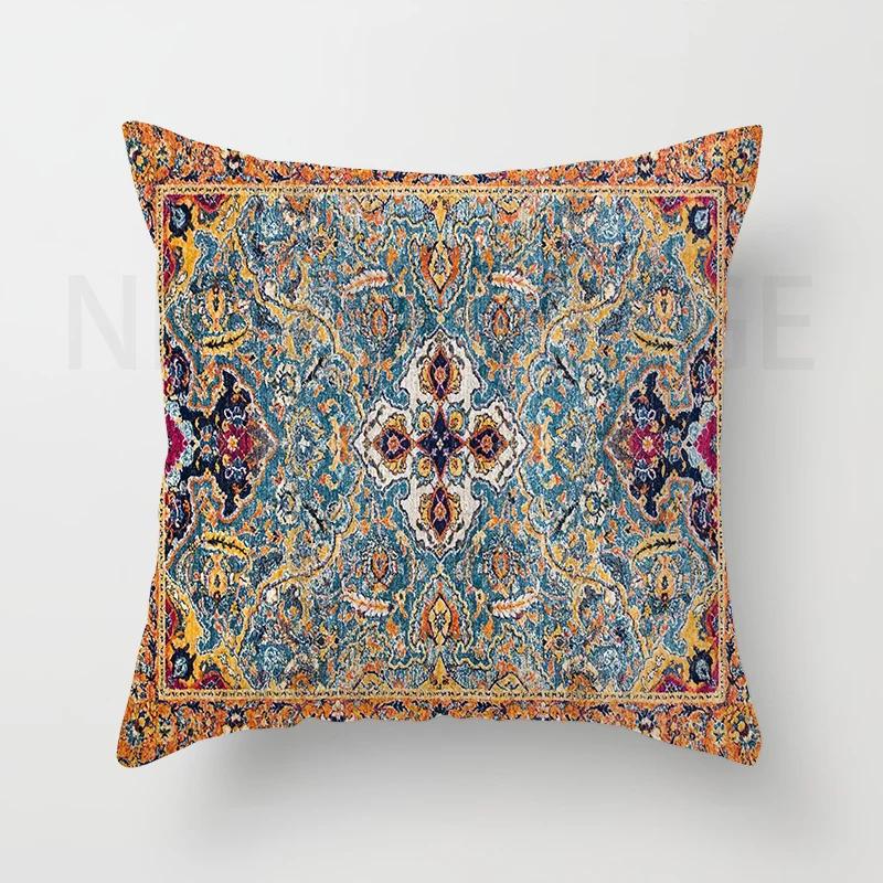 Red Moroccan Ethnic Style Short Plush Pillowcase Sofa Cushion Cover Home Decoration Can Be Customized for You 40x40 50x50 60x60
