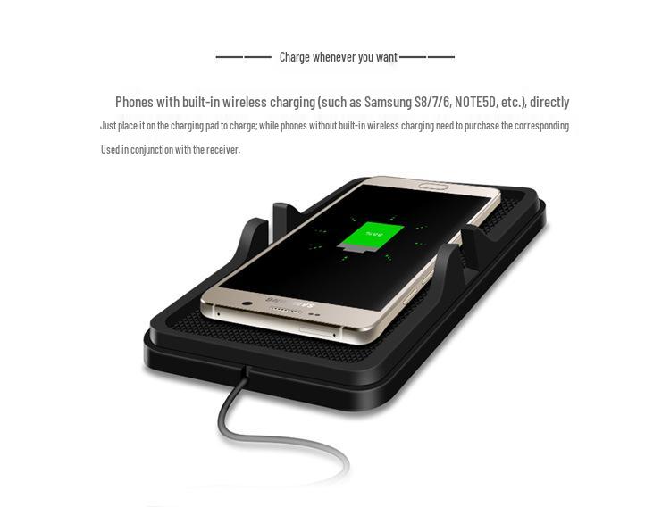 C6 Wireless Charging Anti-Slip Phone Holder for Apple, Samsung, Huawei, Xiaomi - QI Compatible.
