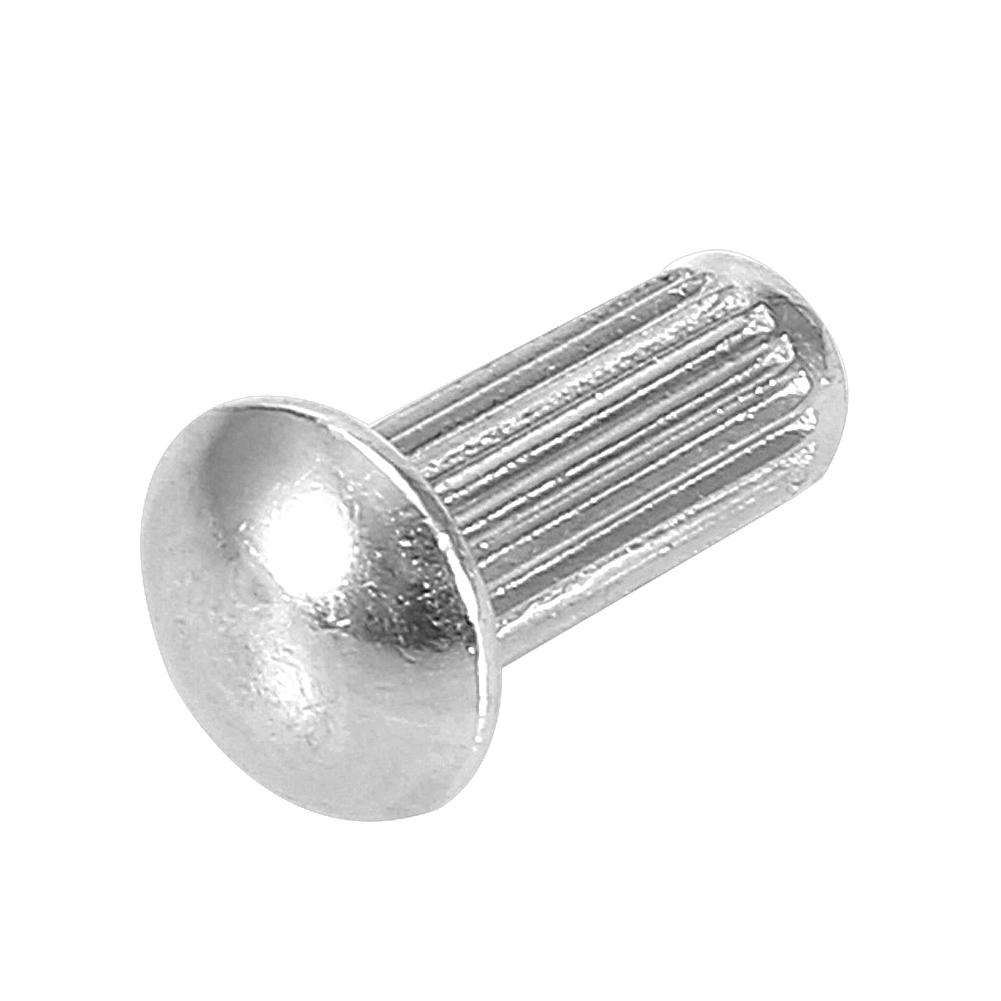 50pcs M5 Stainless Steel Round Head Knurled Shank Solid Rivets Assortment Set (M5*12)