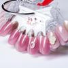Nail Art Display Chart: Transparent Natural Color Tips with Crown Design - 5 Fingers Fake Nails