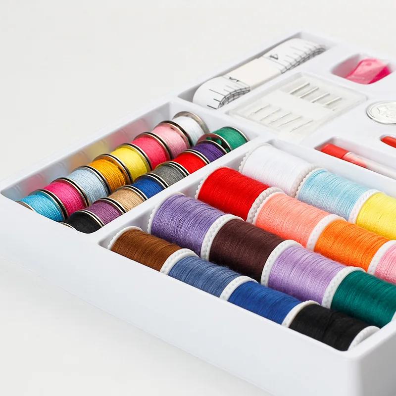 16 Colors Sewing Thread Kit with 16 Bobbins, Sewing Needles and Seam Ripper for Home Sewing