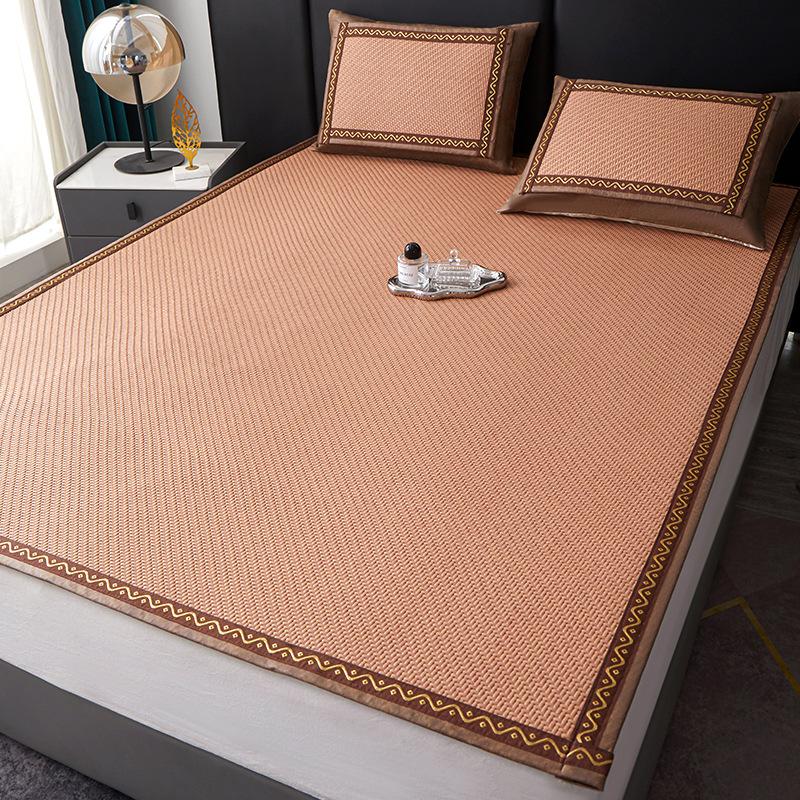 

Съемный подзор для кровати, летний коврик для кровати для дома, безопасный для детей, ледяной ротанговый коврик, прохладное летнее постельное белье, травяной коврик для матери и ребенка, идеальный вариант для жаркой погоды S 3 Pcs света кофе