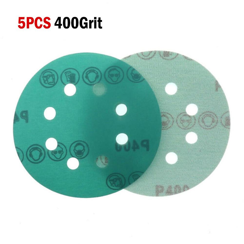 5Inch 8Hole Sanding Discs& Wet Dry PET Film Green Sandpaper Polishing