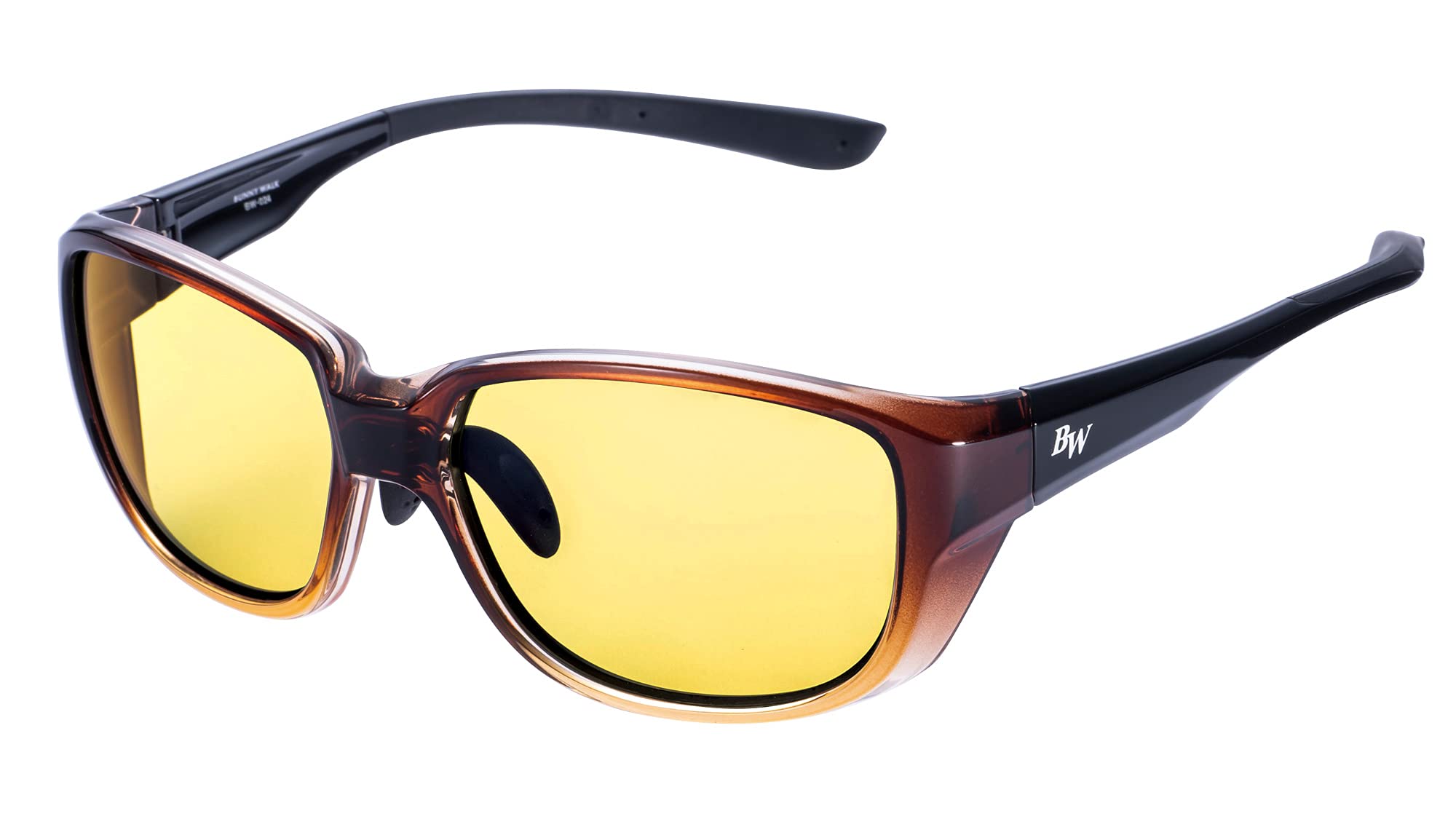 

Bunnywalk Night Glasses Half Brown Black YELLOW Night Driving Night Fishing BW-024 BW-0242Y &