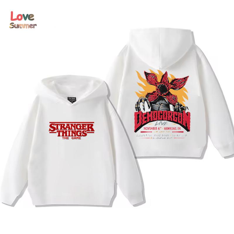 Stranger Things 5 Kinder Hoodie Jungen Pullover Mädchen Beliebt 2025 Hoodies Bedruckte Hoodies Lange Ärmel Kinder Tops Kinder Sweatshirts