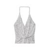 Jnleaog Autumn New Women's Clothing Fashion Style French Design Ruched Sequin Tops 1014801808