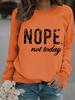 American European Cross Border Fashion Casual Women Long Sleeve Printed Slogan Sweatshirt