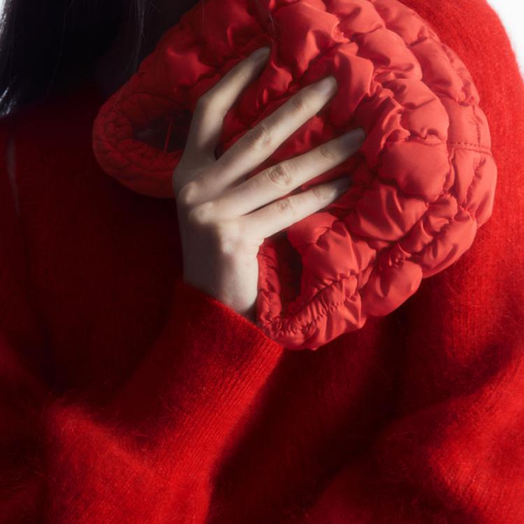 New COS Recycled Polyester Cloud Bag, Handbag Women's Red 1218145002