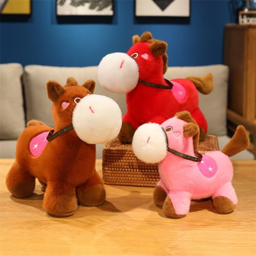 Cute Lucky Horse Plush Toys Mascot Dolls Zodiac Pony Figurine 2026 Horse Plush Doll  Year of Horse