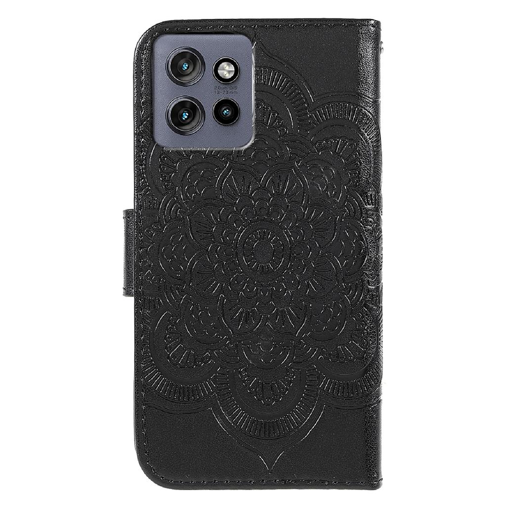 For Motorola Edge 50 5G Case PU Leather Mandala Imprinted Design Wallet Phone Cover