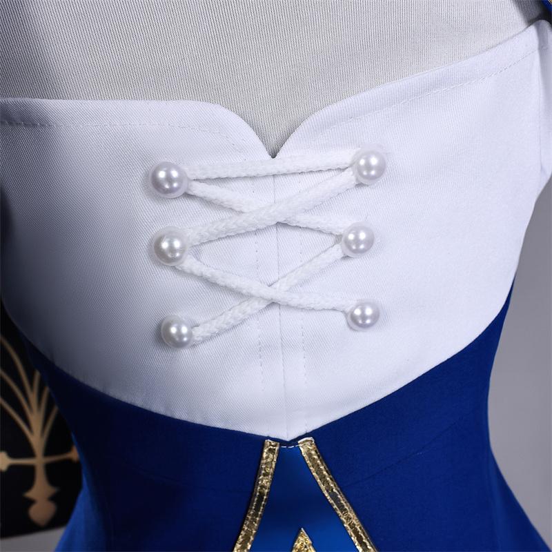 Game Fgo Linkage Honkai Star Rail Saber Cosplay Costume Blue White Women Dress Halloween Carnival Party Suit