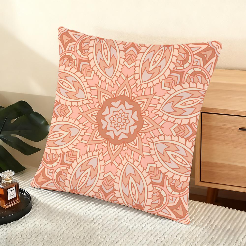 Mandala Bohemian Ethnic Cushion Cover Soft Short Plush Pillow Cover Smooth Cozy Texture Aesthetic Cushion Case Home Decor