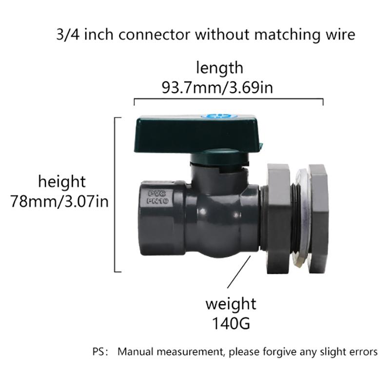 Pvc Rain Barrel Diverter Kit 3/4 Inch Rain Barrel Valve Rain Barrel Spigot Kit With Bulkhead Fitting Adapter