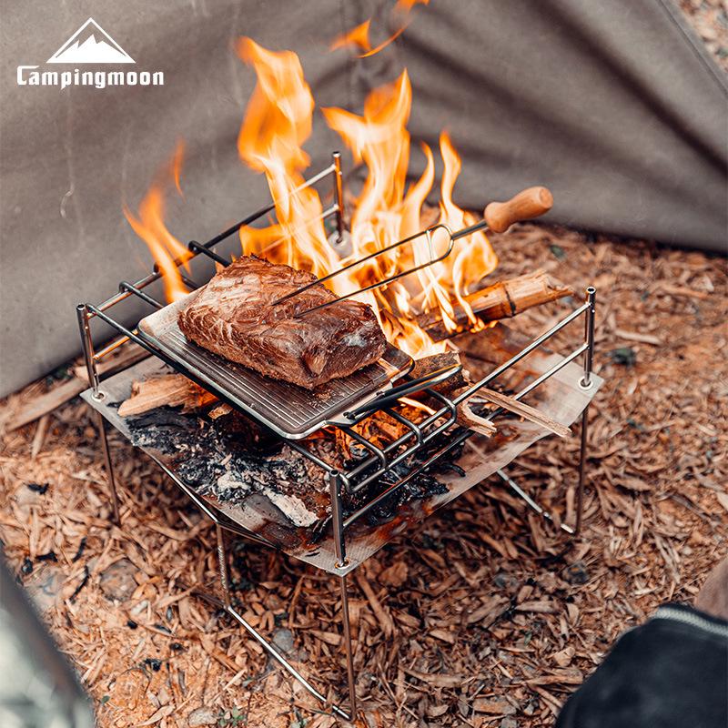 SOLO-202 Compact Stainless Steel Foldable Portable Camping Grill Fire Pit