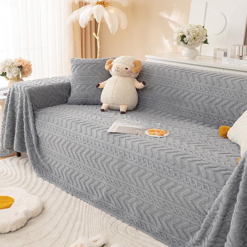 Winter Plush Sofa Towel Anti-Cat Scratch Lazy Sofa Cover Sofa Cushion Four Seasons Universal Sofa Full Cover Cloth