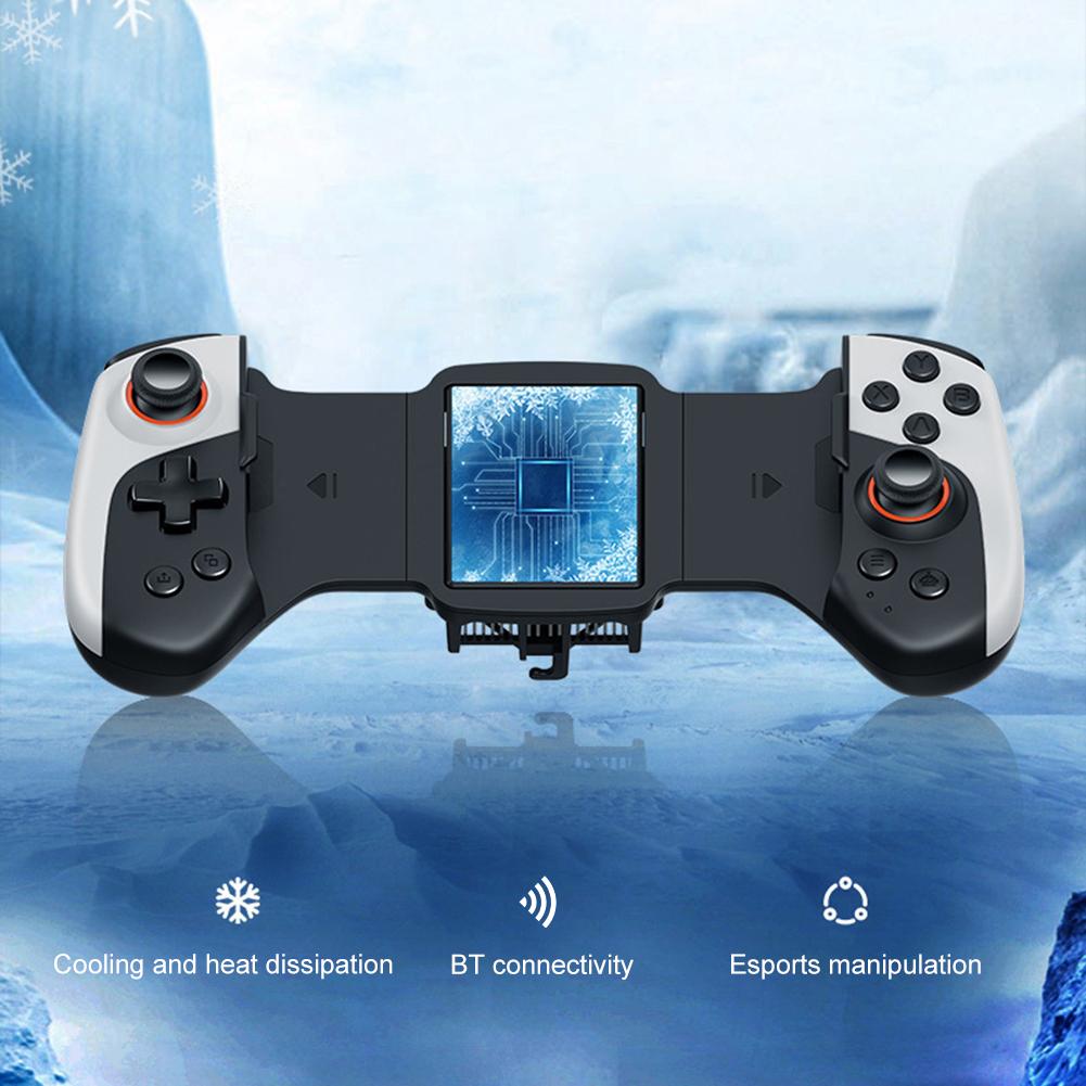 2 in 1 Mobile Phone Controller Type C Cooling Phone Game Controller Dual Joystick 300mAh for iPhone Android Phone Switch PC