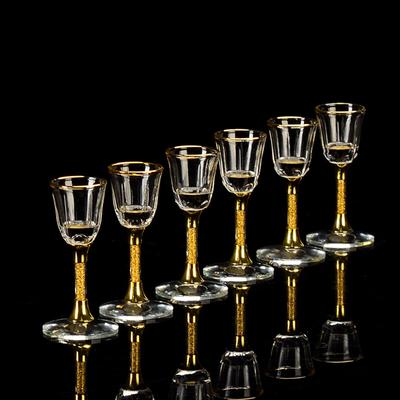 5-65ml Creative Gold Foil Shot Glass Loodvrij Kristalglas Goblet Wodka Spirits Wijnset Cadeau Luxe Gouden Kleine Wijnglazen