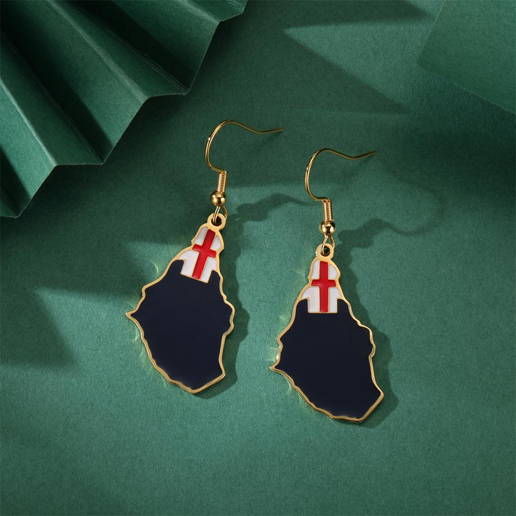 Fashion Montserrat Island Map Earrings Women United Kingdom Montserrat Flag Pendant Earring Jewelry Gifts Wholesale