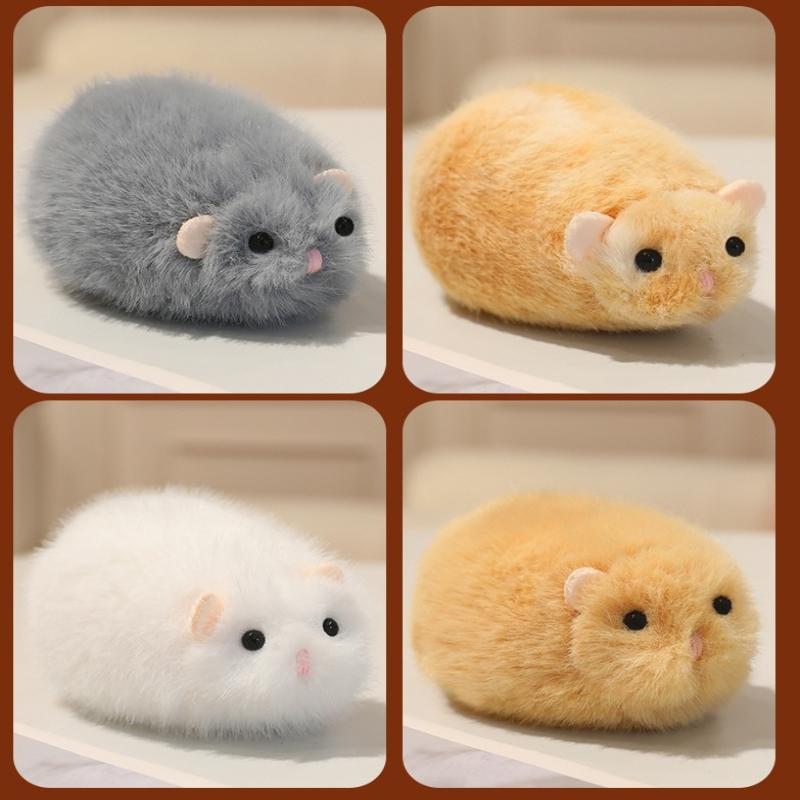 Cartoon Golden Hamster Plush Toys Super Soft Squeeze Toy Round Cozy Animal Doll Home Decoration