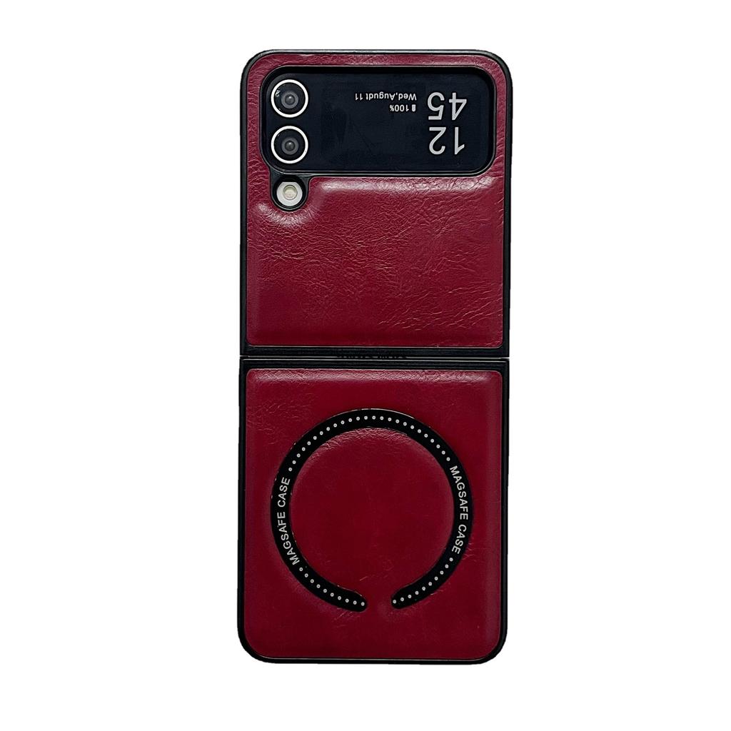 Suitable for Samsung Galaxy Z Flip6 Folding Phone Case ZFold6 Leather MagSafe Dustproof Tup Jacket