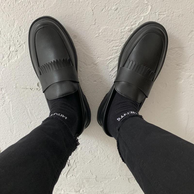 men moccasins soft Leather Men Shoes Loafers Slip On outdoor Comfortable Moccasins Flats — фото 5